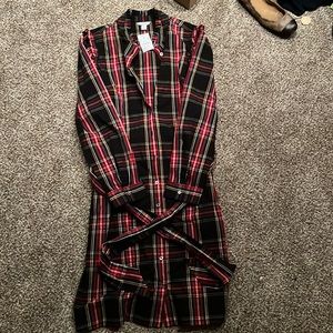Jcrew plaid dress with tie belt